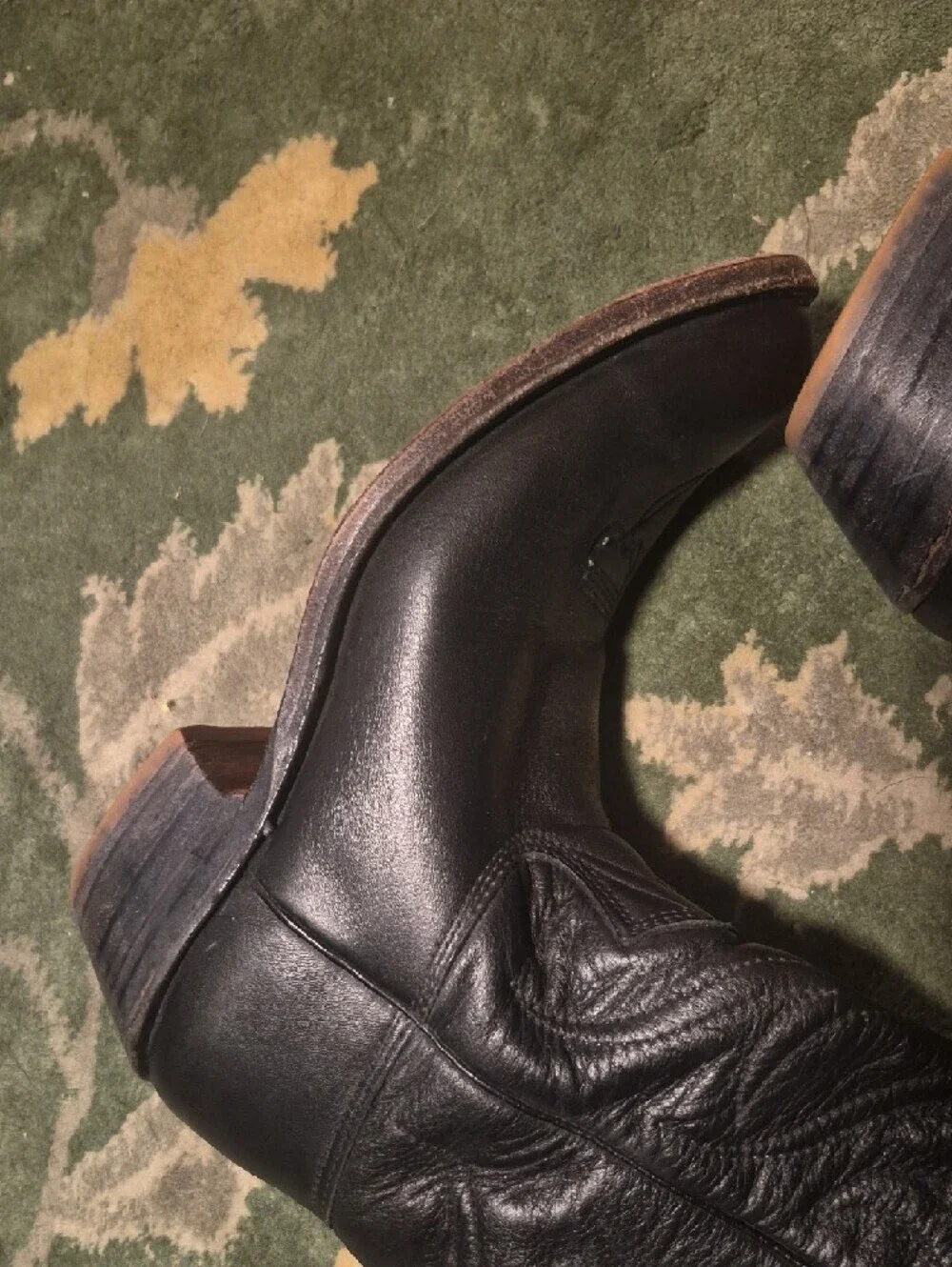 Classic Black Leather Western Boots - Men's